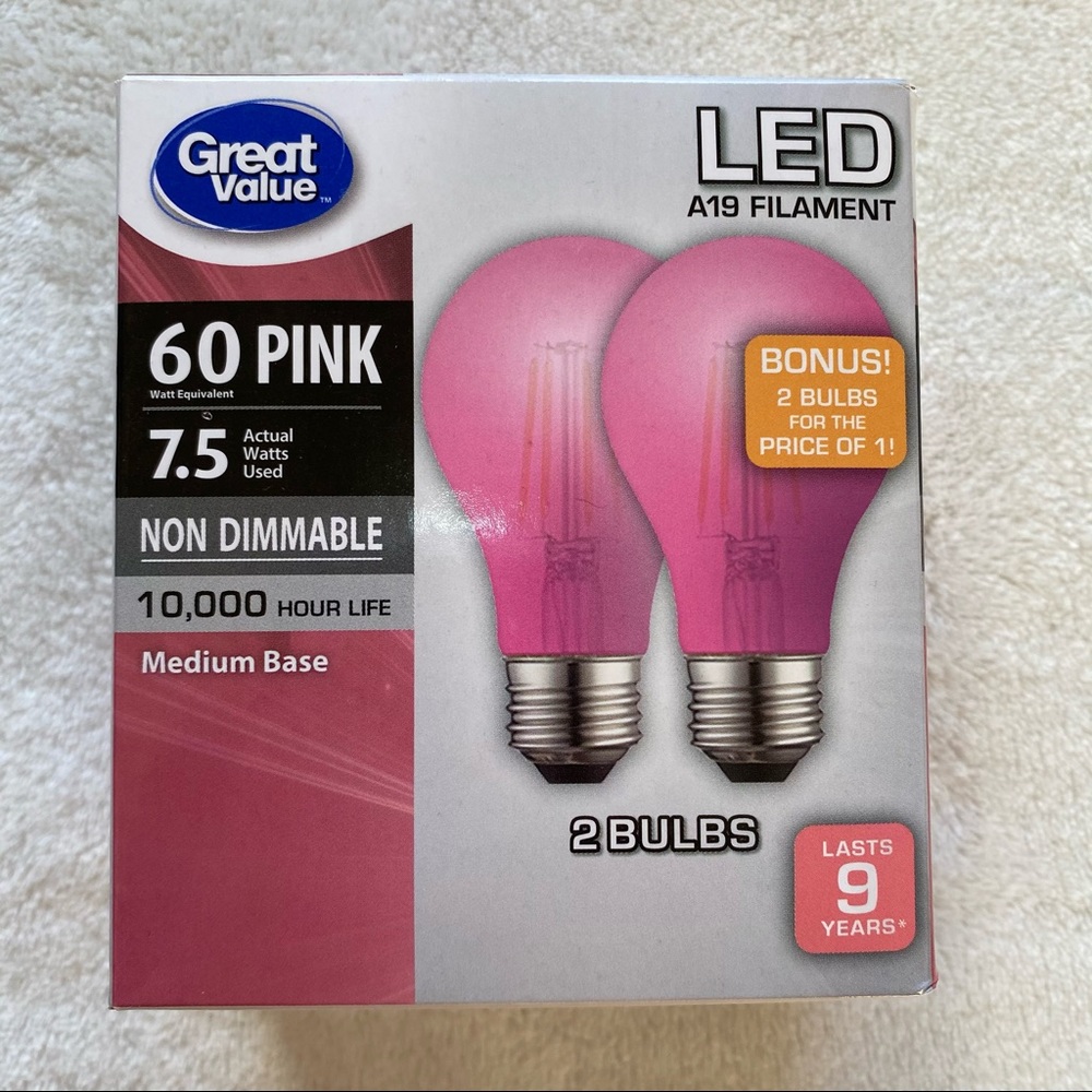 *Sold* LED Pink Lightbulbs